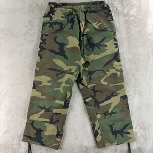 US Military Vintage Pants Mens Size Medium Camo Woodland Cold Weather